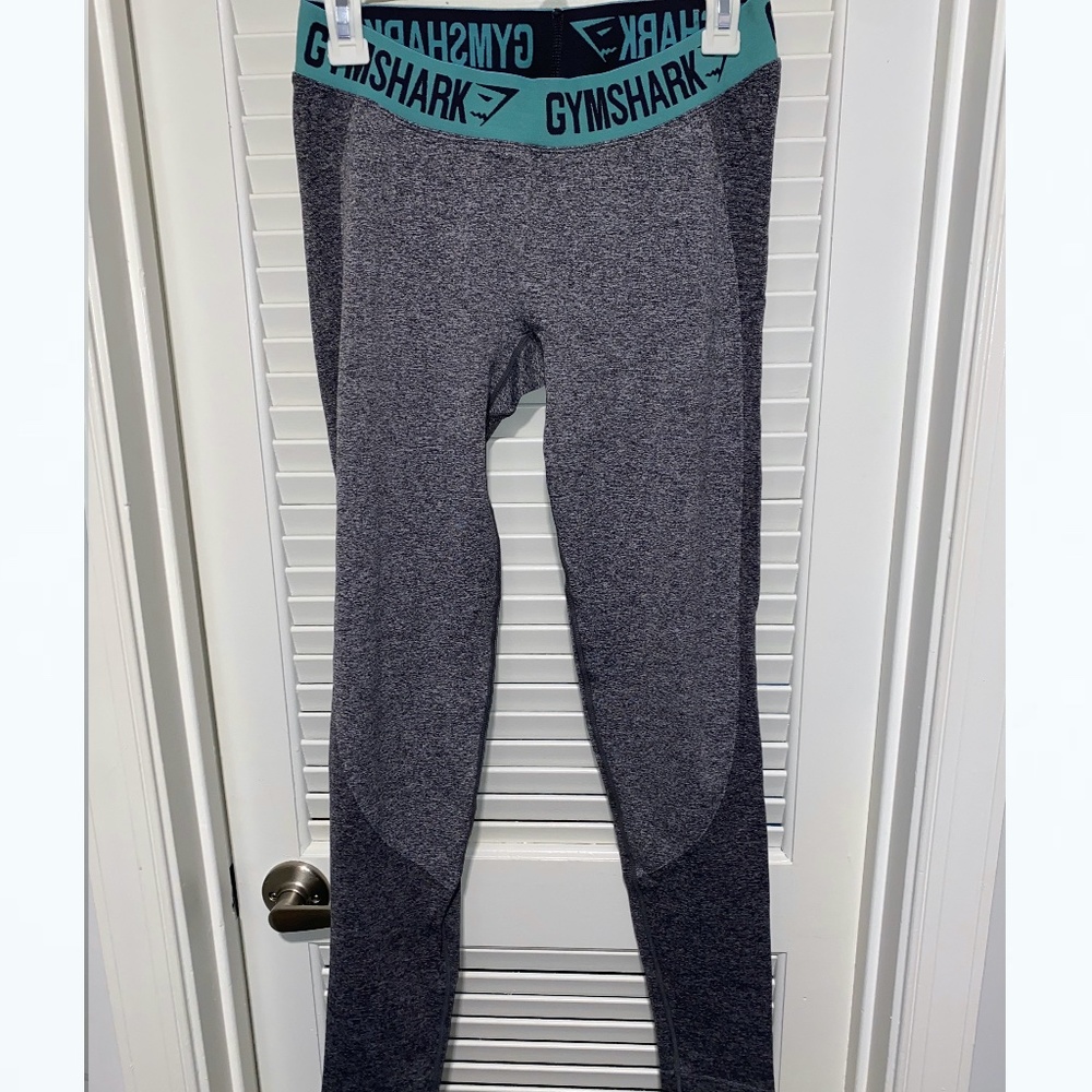 Gymshark Flex Leggings Size L Teal/Heathered Grey